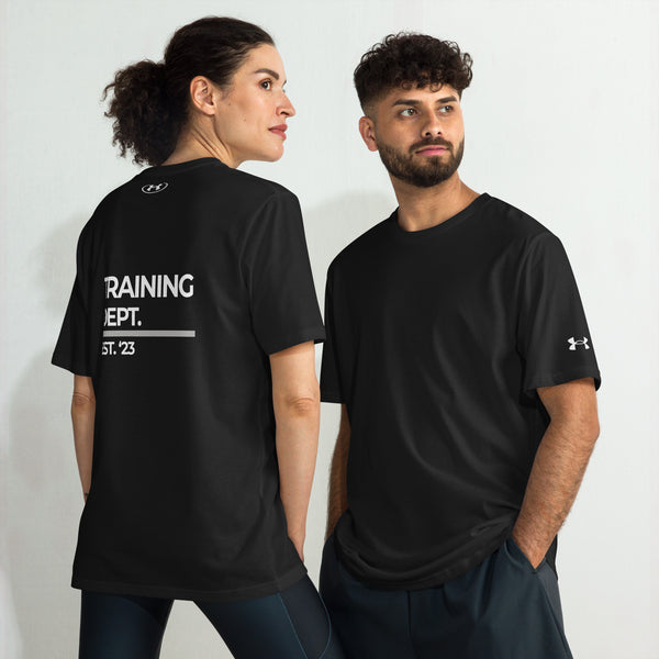 Under Armour Athletic T-Shirt — regular fit, 5cm shorter body, 220 GSM combed cotton, model wears size SML