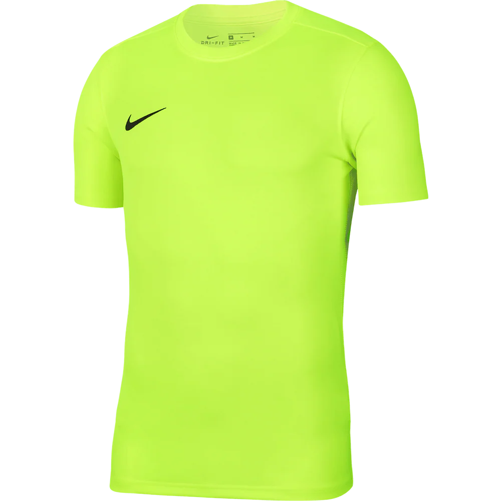 Bright green t-shirt with Nike logo on a white background