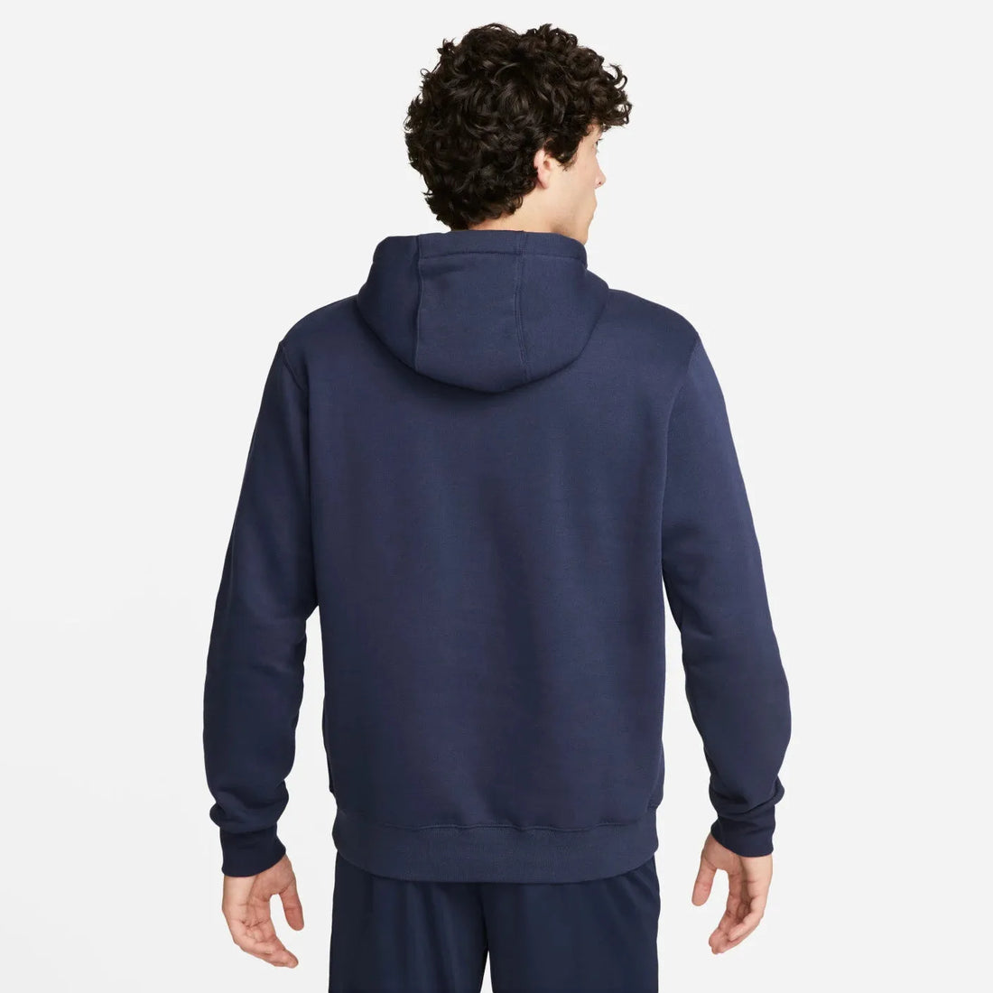 Model wearing Nike Park 20 hoodie navy back view