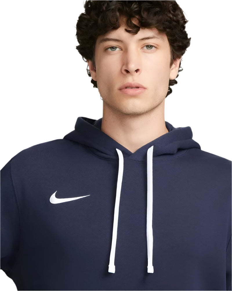 a Male model wearing a Nike park 20 hoodie