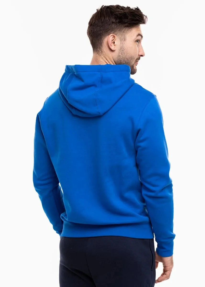 Model wearing Nike Park 20 hoodie royal blue from back

