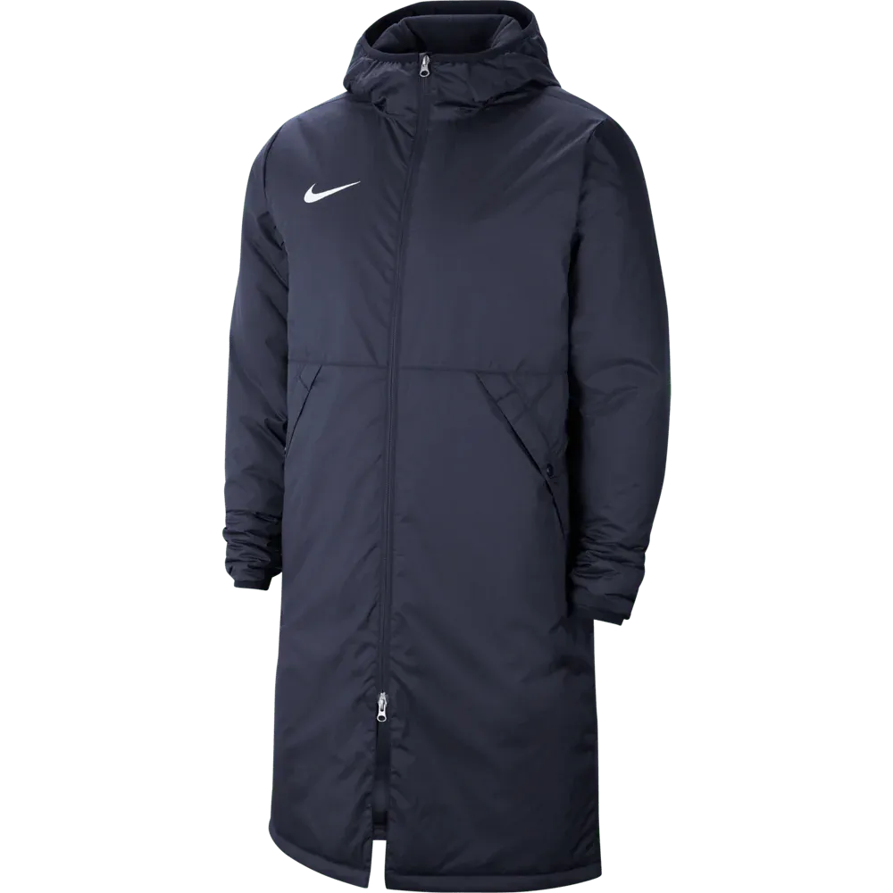 Nike Navy Stadium Jacket CW6156-451 – angled back view highlighting hood and shoulder logo, Empulse™