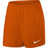 Nike Women's Park III Shorts orange, front flat product view
