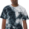 Empulse Oversized Tie-Dye T-Shirt, black and white close-up