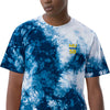 Empulse Oversized Tie-Dye T-Shirt Monash, navy and white close-up