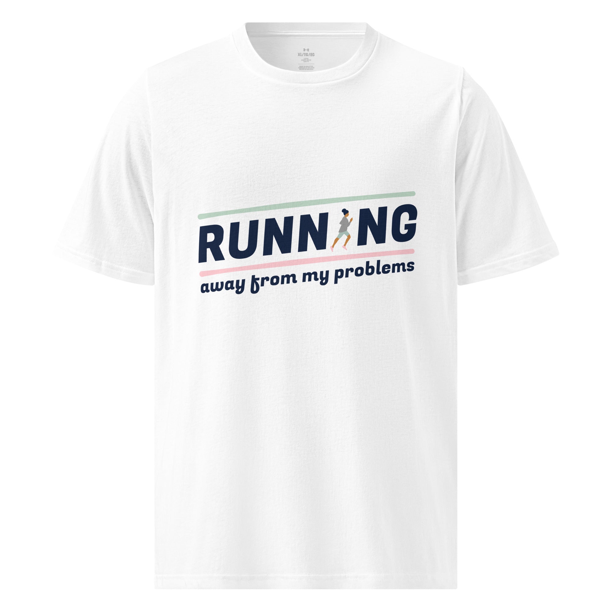 Flat lay front of white Under Armour Running Division Tee

