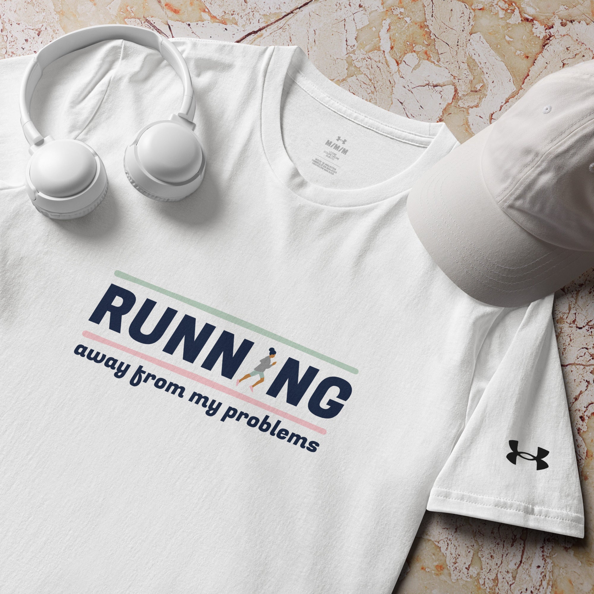 Folded Under Armour Running Division Tee with visible tag and chest print