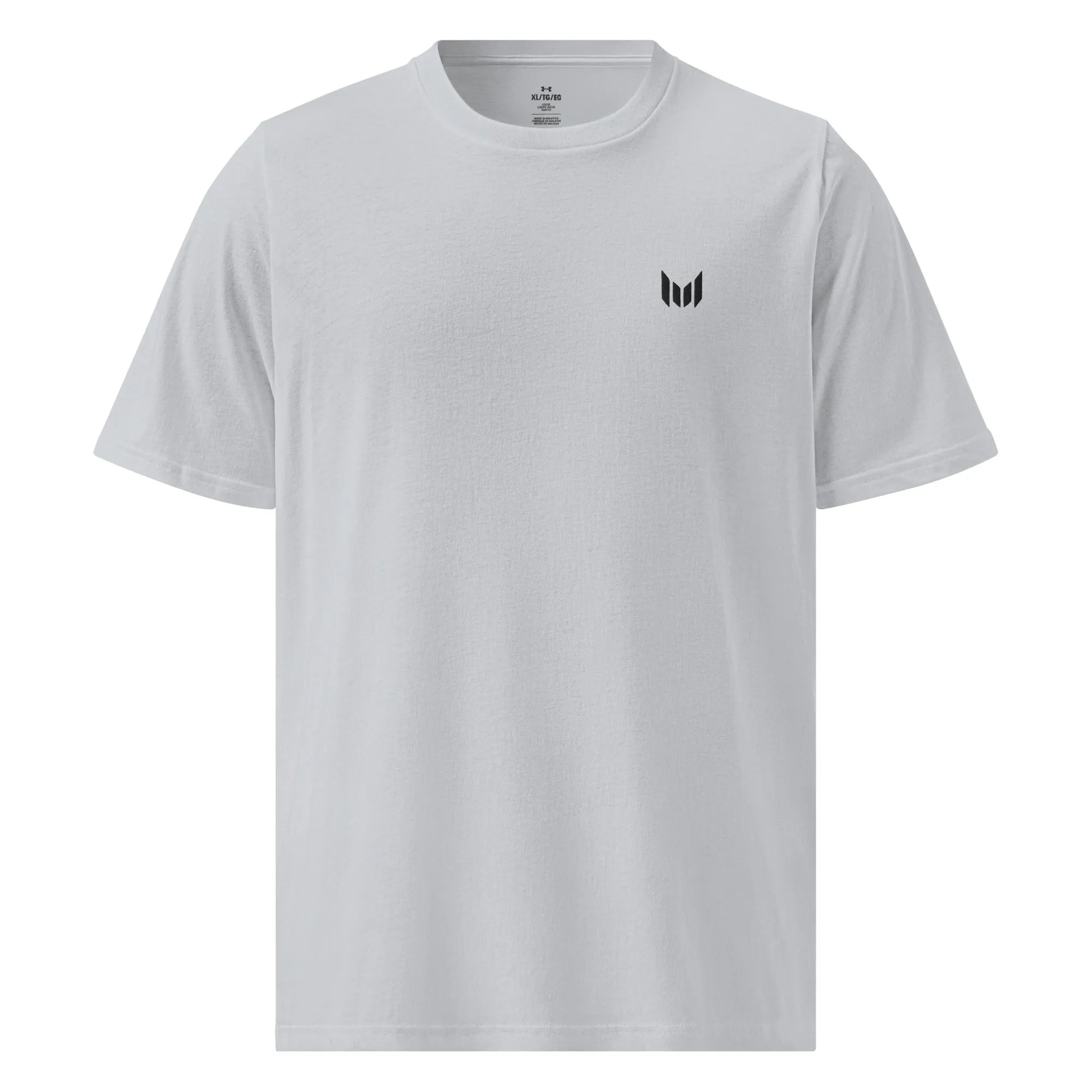 Under Armour light grey t-shirt, front view with Heatseal branding