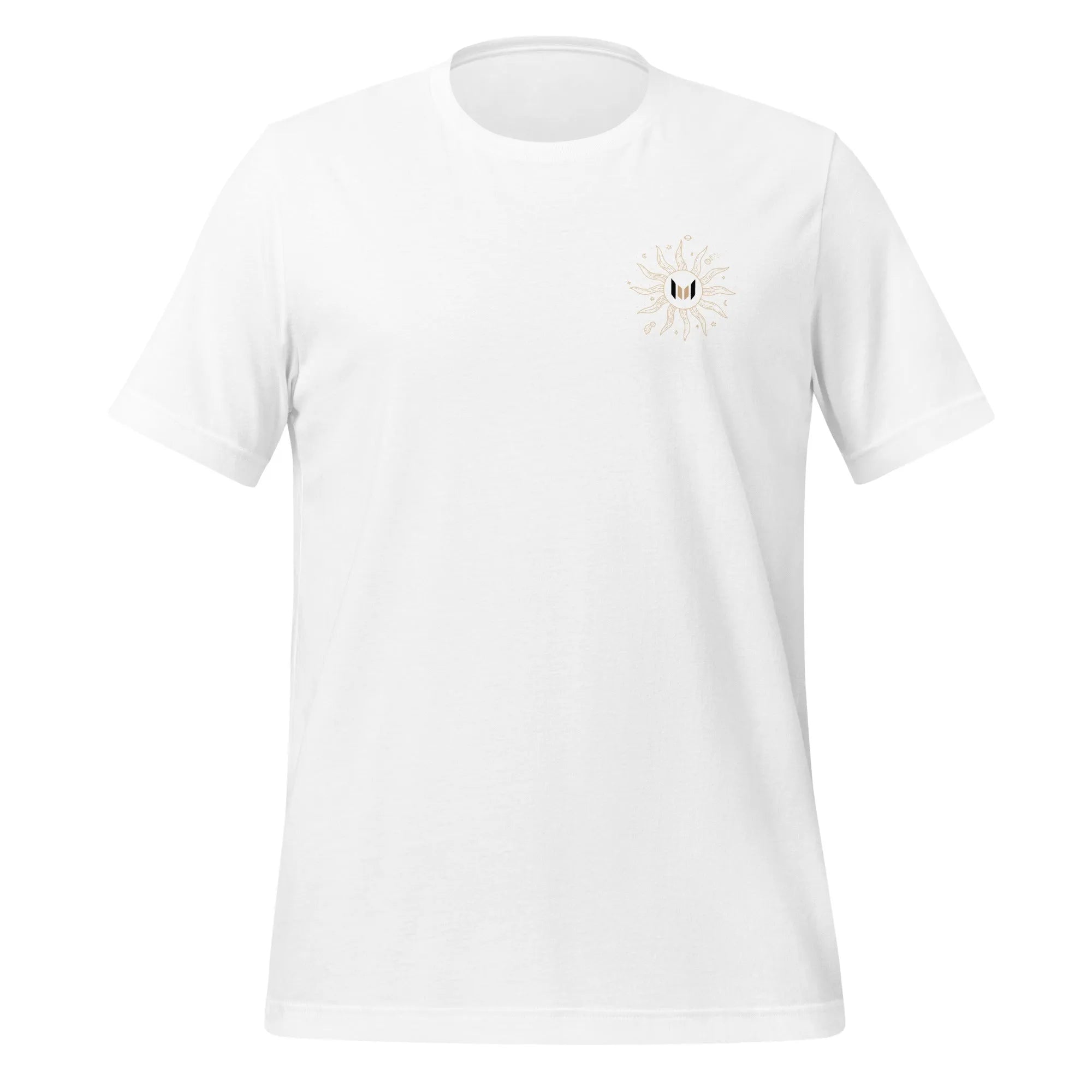 Eco Threads Zodiac Vibes tee, white front view 2