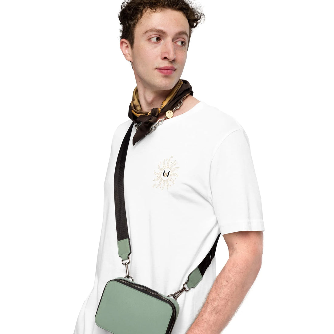 Eco Threads Zodiac Vibes tee, white left front view