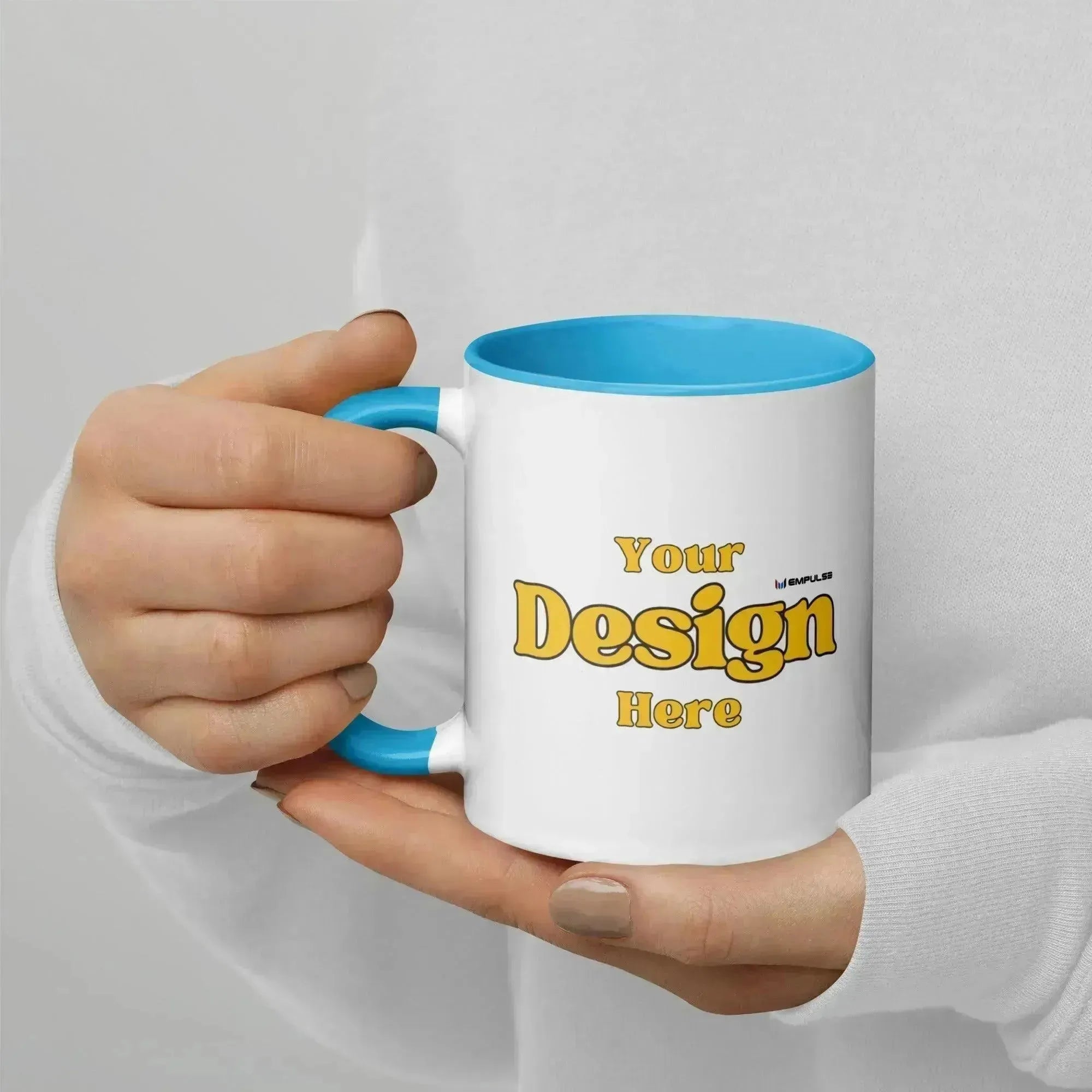 Ceramic Mugs with Colored Rim, Handle, and Interior – 11oz & 15oz - Empulse Sports